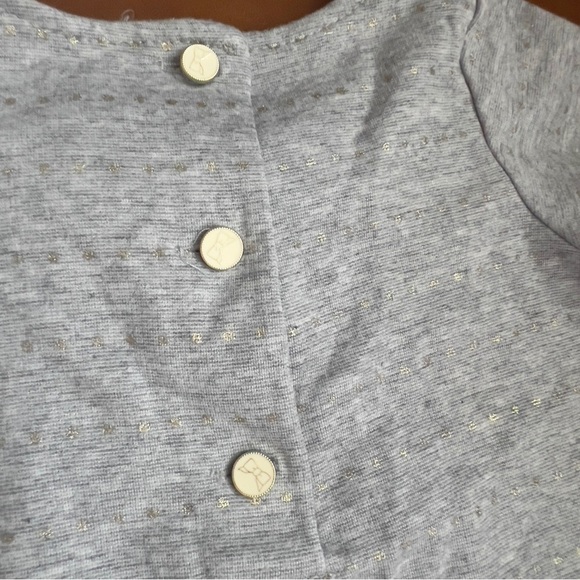 Tahari Baby Girls Size 24 Months Gray Short Sleeve Tunic Dress  with Gold Dots - Picture 5 of 7